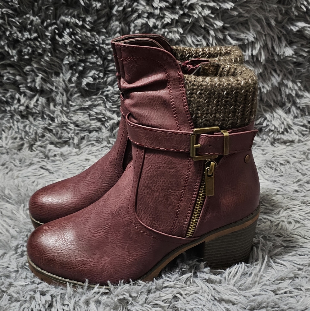Hawkwell Women's Zipper Chunky Heel Ankle Booties Size 6